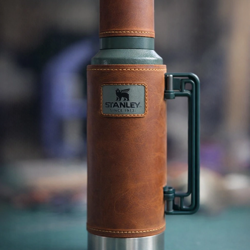 El Yapımı Hakiki Deri Termos Kılıfı | Kirke Leather