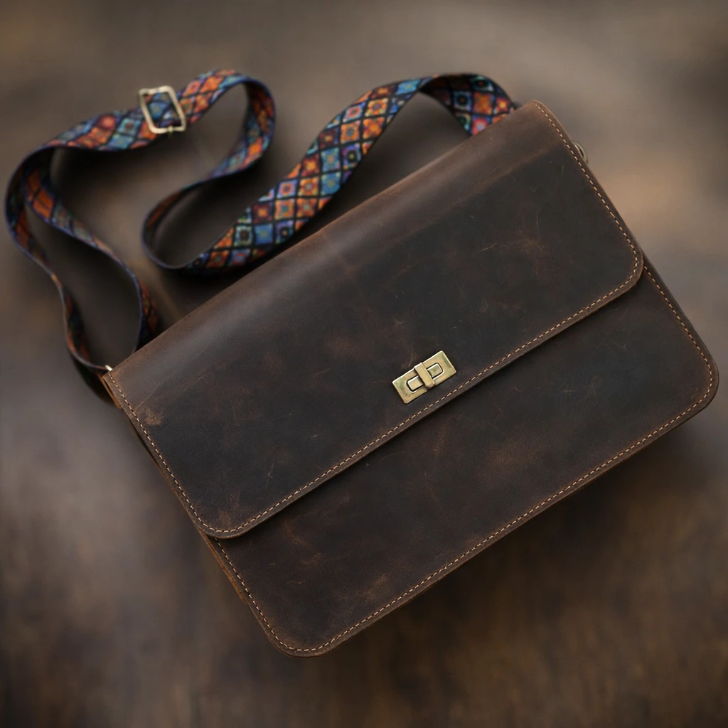 El Yapımı Hakiki Deri Omuz Çantası | Kirke Leather